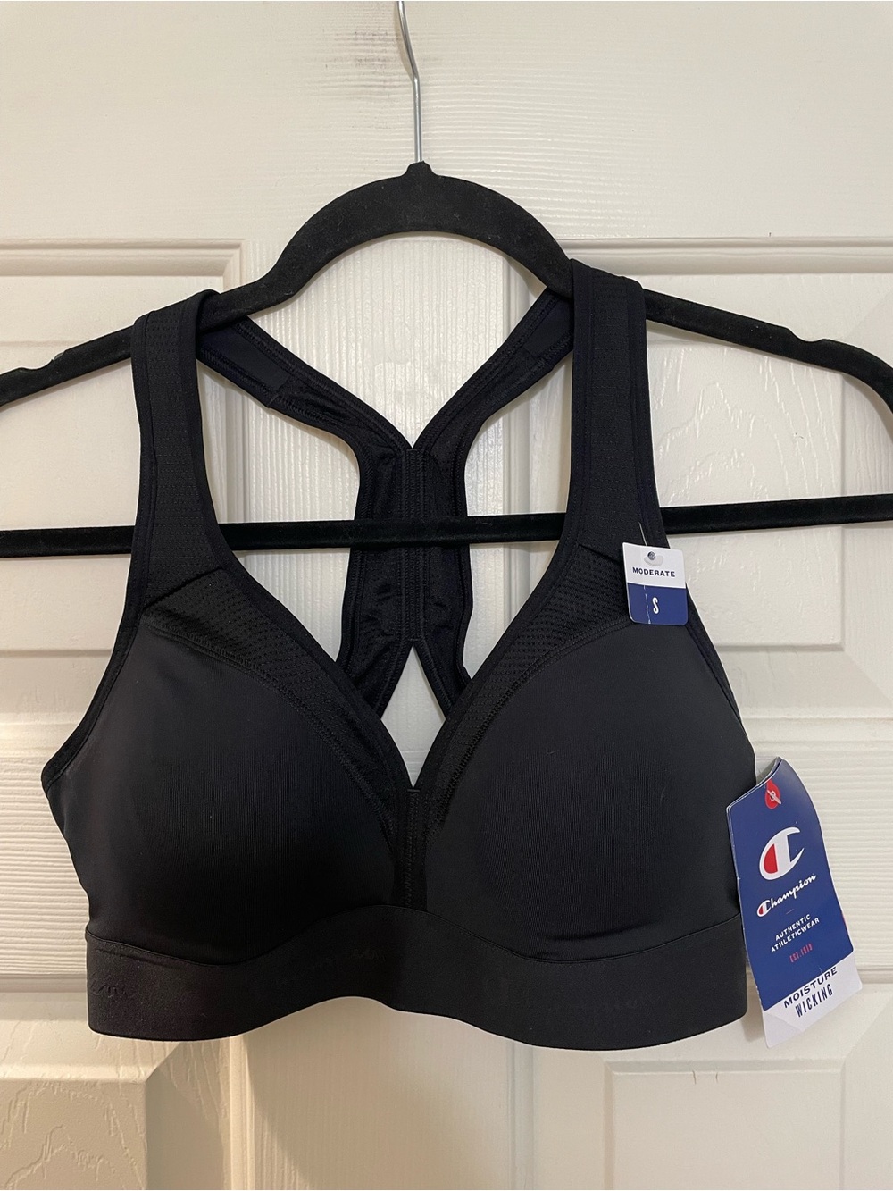 Champion Moisture Wicking Sports Bra Women’s Size S Black Racerback